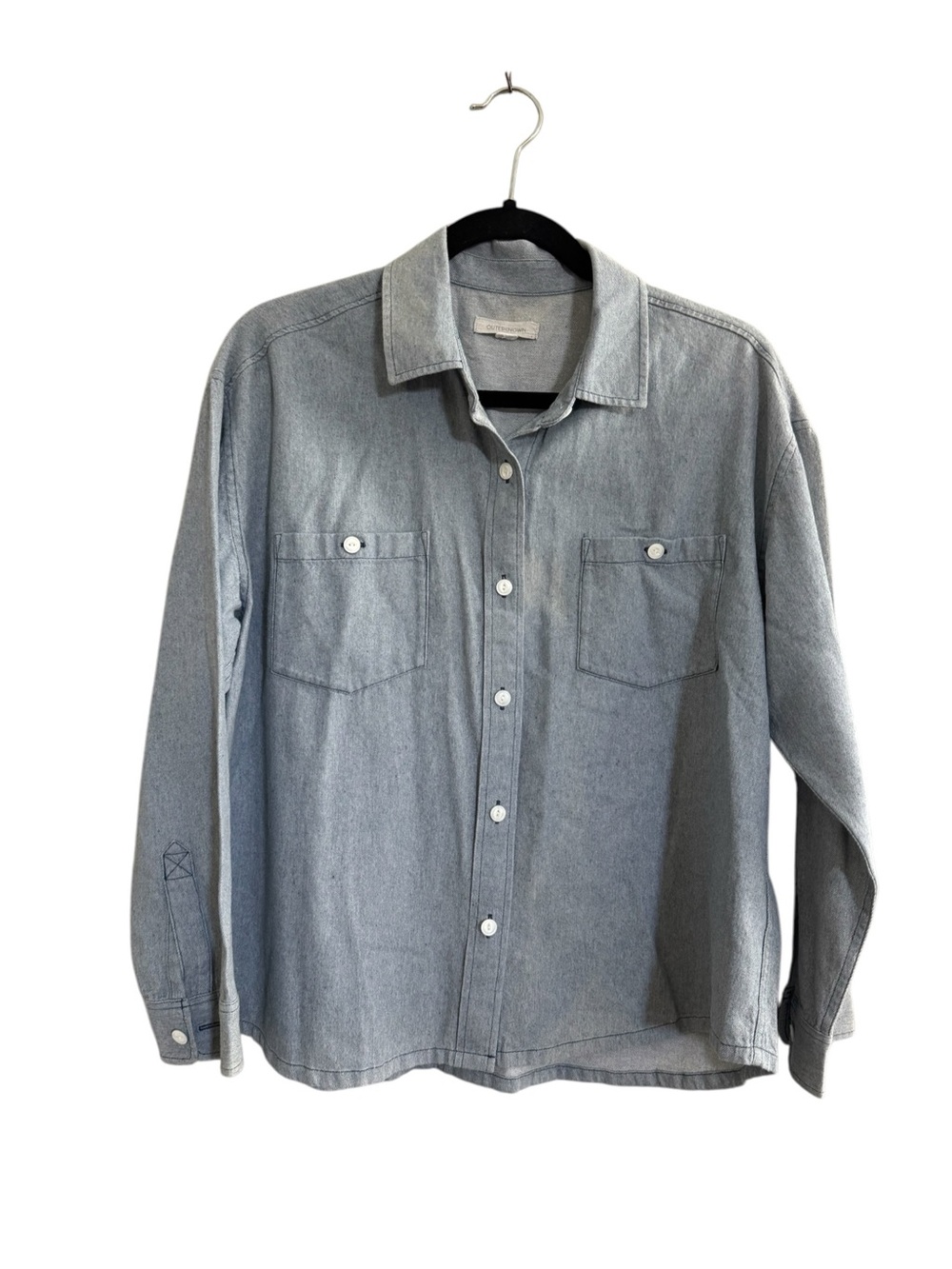 Outerknown womens Small Chambray Fading button long sleeve shirt #NE164